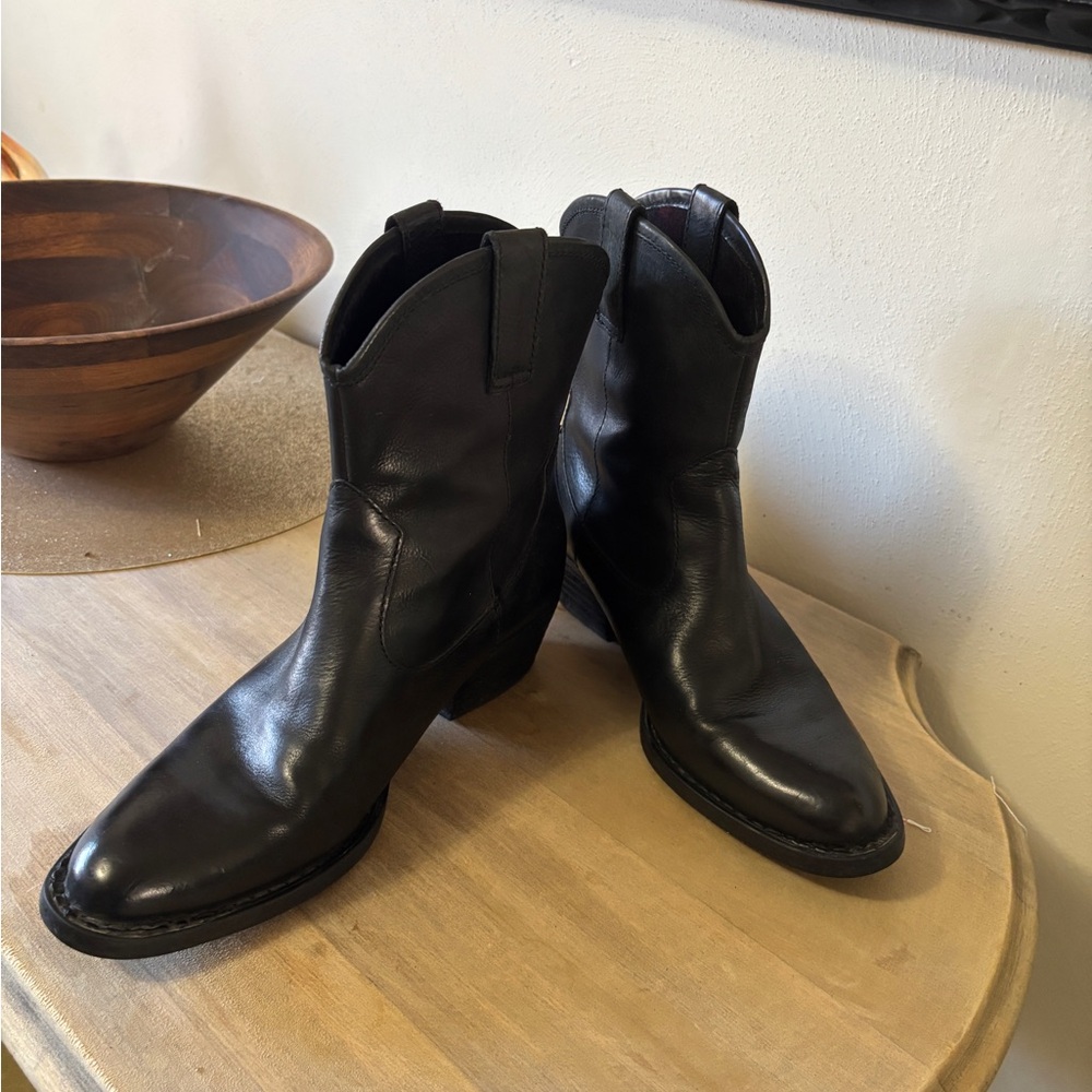 Born Black Leather Ankle Boots